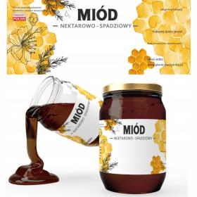 KPL. 100 ETYKIET MIÓD NEKTAROWOSPADZIOWY 154 x 60 MM