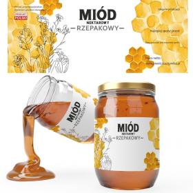 KPL. 100 ETYKIET MIÓD NEKTAROWY RZEPAKOWY 154 x 60 MM