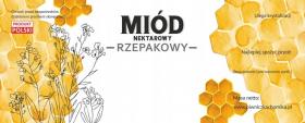 KPL. 100 ETYKIET MIÓD NEKTAROWY RZEPAKOWY 154 x 60 MM