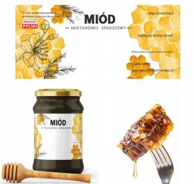 KPL. 100 ETYKIET MIÓD NEKTAROWOSPADZIOWY 116 x 50 MM