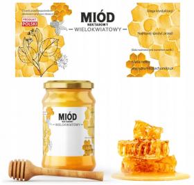 KPL. 100 ETYKIET MIÓD NEKTAROWY WIELOKWIATOWY 116 x 50 MM 