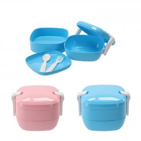 LUNCH BOX PODWÓJNY ZE SZTUĆCAMI 