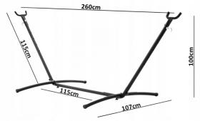 STELAŻ POD HAMAK 260x107x100 cm METALOWY