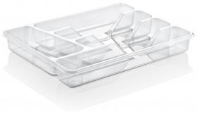 MAŁY WKŁAD DO SZUFLADY NA SZTUĆCE TRANSPARENTNY 27,5x34x4,5CM