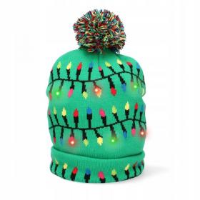 CZAPKA ŚWIĄTECZNA LED  MIX WZORÓW 