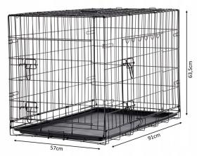 KLATKA KENNELOWA DLA PSA "M" 91 X 57 X 63,5 