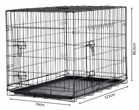 KLATKA KENNELOWA DLA PSA "XL" 121 X 74 X 80,5 CM 