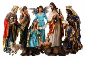 FIGURY DO SZOPKI BOZONARODZENIOWE POLYRESIN 11 ELEM  60 cm
