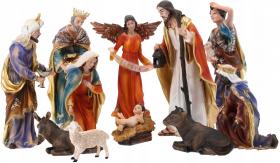 ZESTAW FIGUR BOŻONARODZENIOWYCH  POLYRESIN  11 ELEMENTÓW
