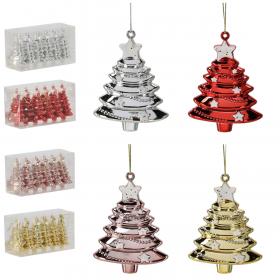 KPL. 4 OZDÓB NA CHOINKĘ  CHOINKA 11 CM MIX KOLORÓW 