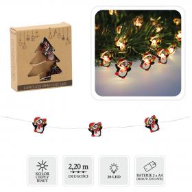 ŁAŃCUCH ŚWIETLNY LED PINGWINKI 20 L NA BATERIE