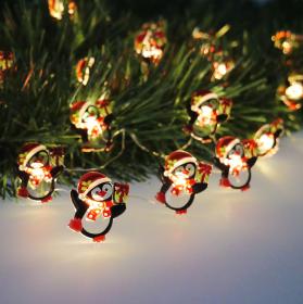 ŁAŃCUCH ŚWIETLNY LED PINGWINKI 20 L NA BATERIE