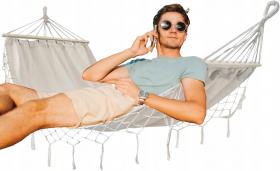 HAMAK Z FRĘDZLAMI BOHO 200x100 CM BEŻOWY