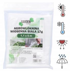 AGROWŁÓKNINA 1.1 x 5 M WIOSENNA BIAŁA 17g 