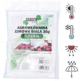 AGROWŁÓKNINA 1.1 x 5 M ZIMOWA BIAŁA 30g