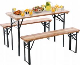 Zestaw Biesiadny  Stół 117x56x76 CM + 2 Ławki 117x25x46 CM 