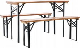 Zestaw Biesiadny  Stół 117x56x76 CM + 2 Ławki 117x25x46 CM 