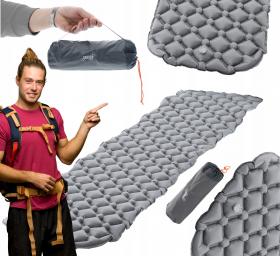 MATA TURYSTYCZNA POMPOWANA 190 x 56 x 5.5 CM SZARA / ZIELONA