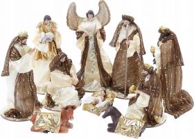 ZESTAW FIGUR BOŻONARODZENIOWYCH  10 EL. DO 33 CM
