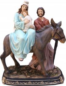 FIGURA BOŻONARODZENIOWA  ŚWIĘTA RODZINA NA OSIOŁKU 94 x 52 x 117 CM