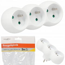 ROZGAŁĘŹNIK LISTWA ZASILAJĄCA 3 GNIAZDA BIAŁA