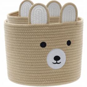 ZESTAW 2 ORGANIZERÓW BEŻOWYCH Z MOTYWEM MISIA ORGANIZER ZWIERZĄTKO ROZMIARY