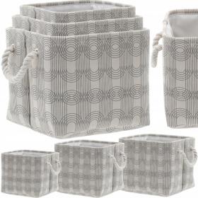 ZESTAW 3 ORGANIZERÓW KWADRATOWYCH GEOMETRYCZNYCH WZÓR SALON ŁAZIENKA GARDEROBA