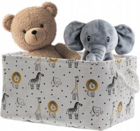 ZESTAW 3 ORGANIZERÓW Z MOTYWEM SAFARI POJEMNIKI NA ZABAWKI RÓŻNE ROZMIARY