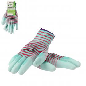 RĘKAWICE OCHRONNE "10" DZIANE ZEBRA Z POLIESTRU POKRYTE POLIURETANEM