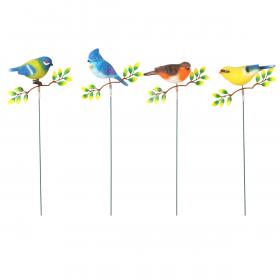 OZDOBA NA PIKU DO DONICY/OGRODU  PTAK NA GAŁĄZCE MIX WZORÓW 18 x 11,5 x 69 CM