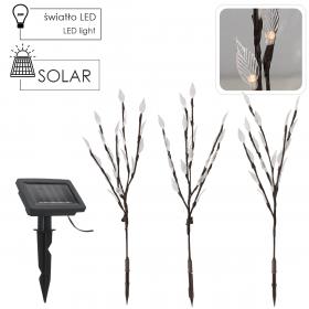 LAMPA SOLARNA H 60 CM 3 GAŁĄZKI 60 LED CIEPŁY BIAŁY