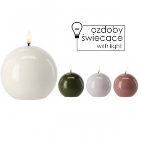 ŚWIECA WOSKOWA LED  BALL 8,5 x 8,5 CM MIX KOLOR