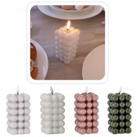 ŚWIECA WOSKOWA LED  BUBBLE 6 x 11,5 CM MIX KOLOR