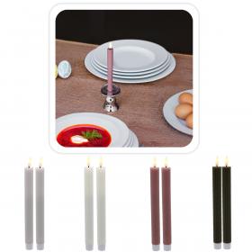 KPL. 2 ŚWIEC WOSKOWYCH LED 2,2 x 24,5 CM MIX KOLOR