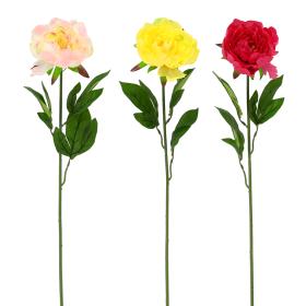 SZTUCZNA GAŁĄZKA  PIWONIA 65 CM MIX KOLORÓW