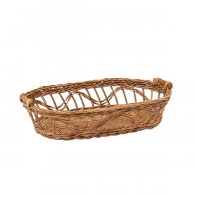 KOSZYK RATTANOWY Z DWOMA UCHWYTAMI OWALNY 37 x 22 x 8/9 CM