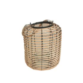 LAMPION 19 x 24 CM Z WKŁADEM SZKLANYM  CZARNONATURALNY