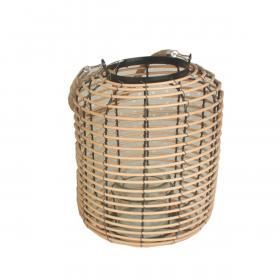 LAMPION 20 x 30 CM Z WKŁADEM SZKLANYM  CZARNONATURALNY