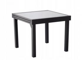 STÓŁ OGRODOWY ROZKŁADANY ALUMINIOWY 90/180 x 90 x 75,5 CM NOWOCZESNY SZARY