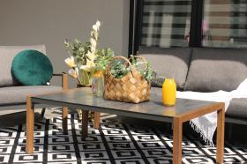 Zestaw Mebli Aluminiowych Astana Garden Line Szary z Szarymi Poduszkami (Sofa + 2 Fotele + Stolik)