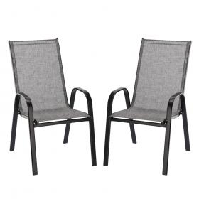 Komplet 2 Krzeseł Ogrodowych Garden Line Szarych