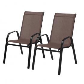 Komplet 2 Krzeseł Ogrodowych Garden Line Brązowy