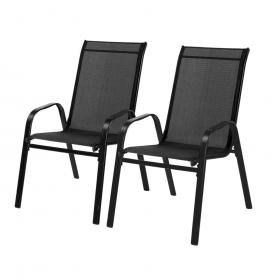 Komplet 2 Krzeseł Ogrodowych Garden Line Czarny