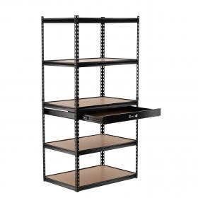 Regał 5Poziomowy z Szufladą 180 x 90 x 60 cm  Udźwig Półki: 175 KG
