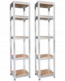 Zestaw Dwóch Regałów 5Poziomowych 180 x 40 x 40 cm  Udźwig Półki: 175 KG