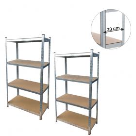 Zestaw Dwóch Regałów 4Poziomowych 150 x 70 x 30 cm Udźwig Półki: 150 KG