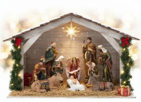 ZESTAW FIGUR BOŻONARODZ. 11 EL. DO 46 CM polyresin 