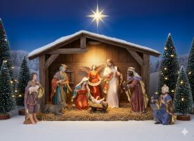 ZESTAW FIGUR polyresin BOŻONARODZ.11el. 46 cm