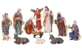 ZESTAW FIGUR polyresin BOŻONARODZ.11el. 46 cm