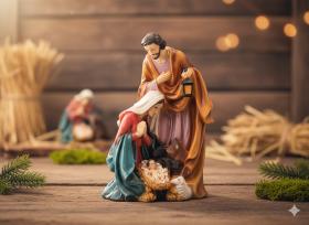 FIGURKA BOŻONAR.  ŚWIĘTA RODZINA 13,5 x 8,8 x 20,8 CM